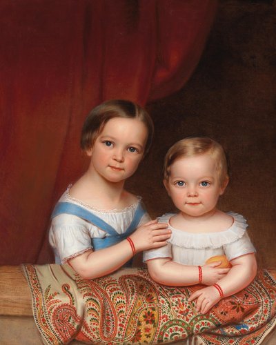 Portrait of Two Children of the Clemens Bachofen von Echt Family by Josef Weidner